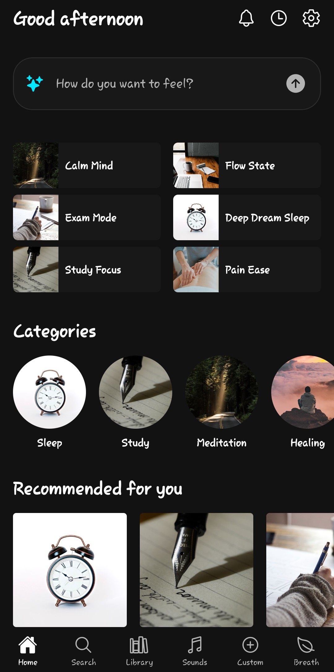 Lumina App Home Screen